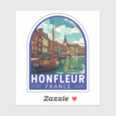 Honfleur France Travel Art Vintage Sticker (Vel)