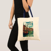 Honfleur France Travel Art Vintage Tote Bag (Voorkant (product))