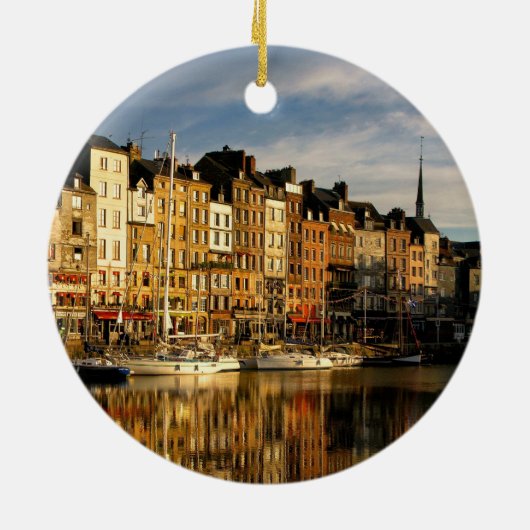 Honfleur, Frankrijk Keramisch Ornament (Achterkant)