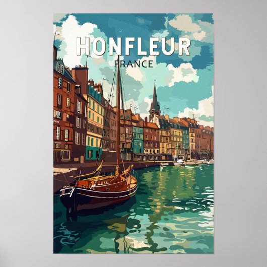 Honfleur Frankrijk Reizen Kunst Vintage Poster (Voorkant)