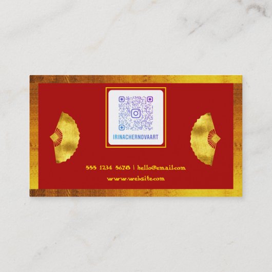 Hong Bao Red Envelope Visitekaartje (Achterkant)