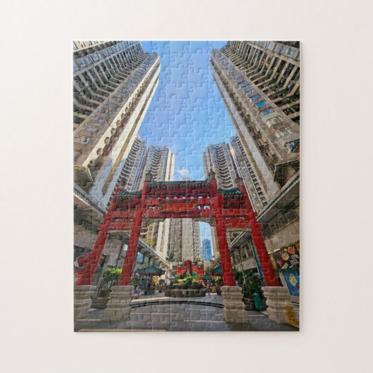 Hong Kong Aberdeen Chinese Gate uitzicht puzzel (Verticaal)