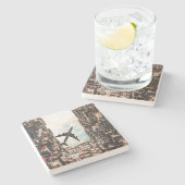 Hong Kong Airplane  Stenen Onderzetter (Zijkant)