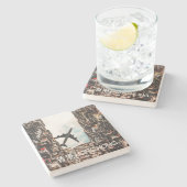 Hong Kong Airplane  Stenen Onderzetter (Zijkant)