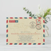 Hong Kong / Australië Antiek luchtpost | Bruiloft Kaart (Staand voorkant)