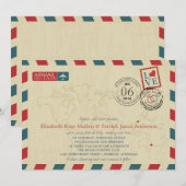 Hong Kong / Australië Antiek luchtpost | Bruiloft Kaart (Voorkant / Achterkant)