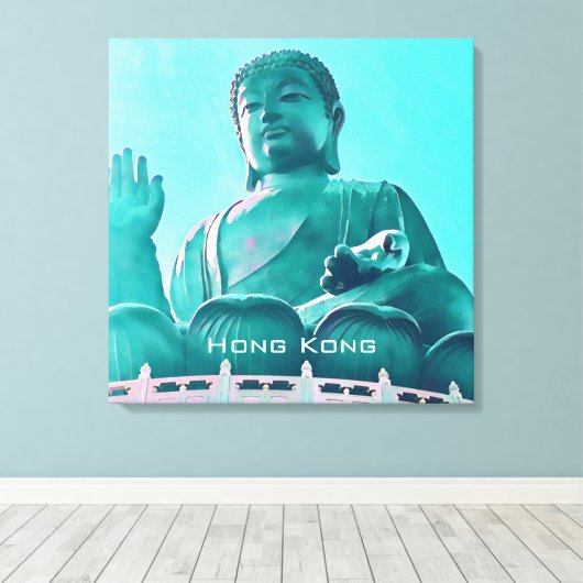 Hong Kong Big Buddha Lantau Island - reis Canvas Afdruk (Insitu (Houten vloer))