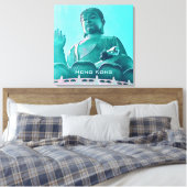 Hong Kong Big Buddha Lantau Island - reis Canvas Afdruk (Insitu (Slaapkamer))
