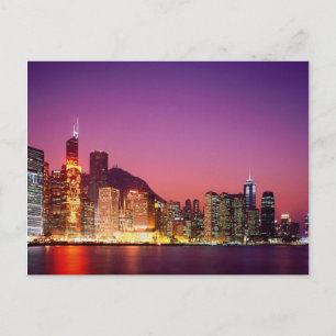 Hong Kong bij nacht Briefkaart