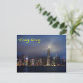 Hong Kong bij nacht Briefkaart (Staand voorkant)