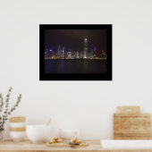Hong Kong bij nacht Poster (Keuken)
