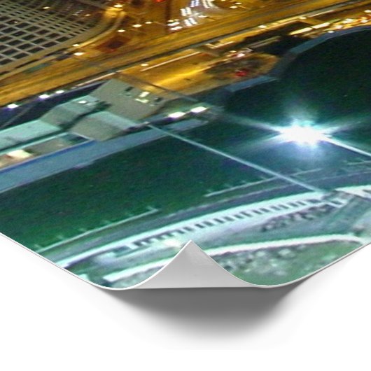 Hong Kong bij nacht Poster (Hoek)