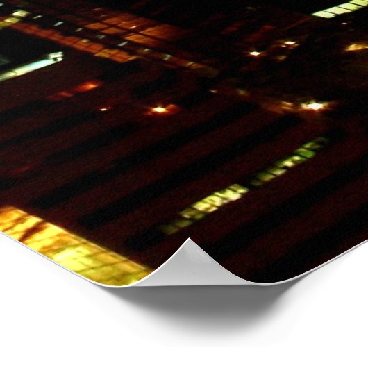 Hong Kong bij nacht Poster (Hoek)