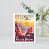 Hong Kong, boten op de stadshaven,  luchtvaartmaat Briefkaart (Staand voorkant)