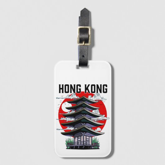 Hong Kong Button Bagagelabel (Voorkant (verticaal))