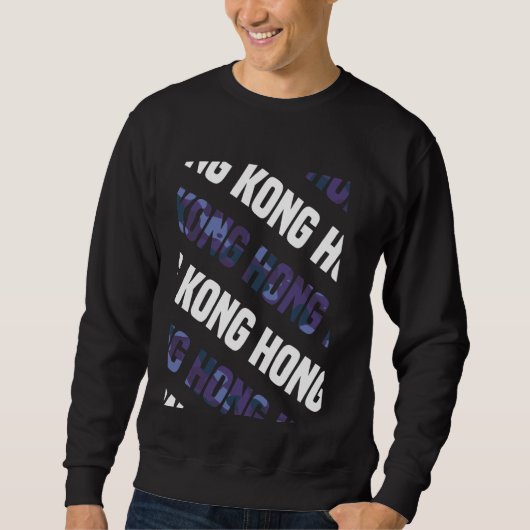 Hong Kong Camo Pattern Paarse Camouflage Trui (Voorkant)