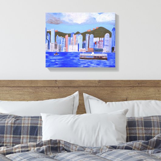 Hong Kong Canvas Print (Insitu (Slaapkamer))