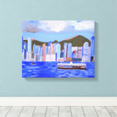 Hong Kong Canvas Print (Insitu (Houten vloer))