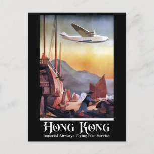  Hong Kong China Airline Travel Briefkaart