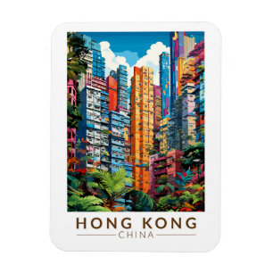 Hong Kong China Apartments Reis Kunst Vintage Magneet