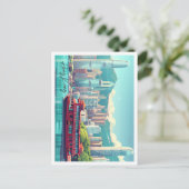 Hong Kong China Art Travel Place illustratie Briefkaart (Staand voorkant)