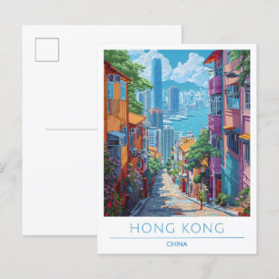 Hong Kong China Art Vintage Travel Briefkaart
