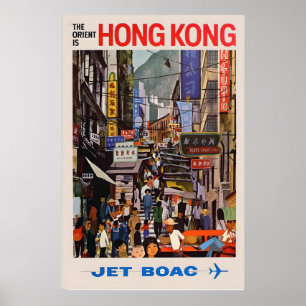 Hong Kong China Azië Reizen Vintage Reisposter Poster