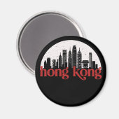 Hong Kong China  City Skyline Cityscape Magneet (Voorkant / Achterkant)