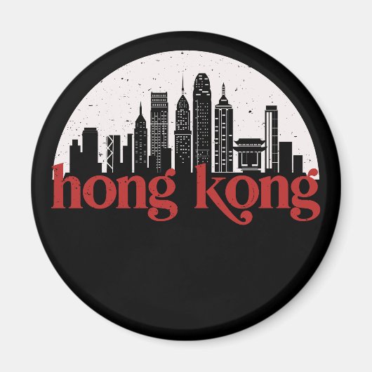 Hong Kong China  City Skyline Cityscape Magneet (Voorkant)