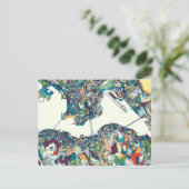 Hong Kong, China Map Briefkaart (Staand voorkant)