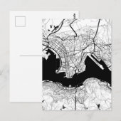 Hong Kong China Map Briefkaart (Voorkant / Achterkant)