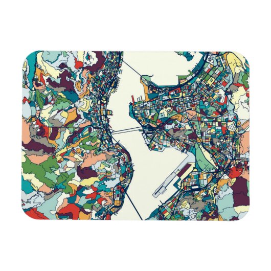 Hong Kong, China Map Magneet (Horizontaal)