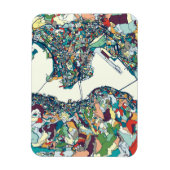 Hong Kong, China Map Magneet (Verticaal)