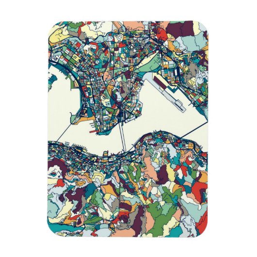 Hong Kong, China Map Magneet (Verticaal)