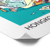 Hong Kong, China Map Poster (Hoek)