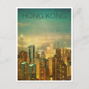 Hong Kong China Reizen Kunst Vintage Chinees Azië Briefkaart