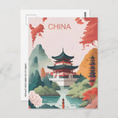 Hong Kong China Reizen Kunst Vintage Yunnan Briefkaart (Voorkant / Achterkant)