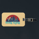 Hong Kong China Retro City Skyline Cityscape Art Bagagelabel<br><div class="desc">en retro-stadsplan met prachtige skyline, toeristische attractie en cityscape art. Koelwolkenkrabber en bouwartikelen voor silhouette-illustratie voor toeristen en reizigers. Perfect als souvenir om terug naar huis te brengen wanneer je op reis bent. Bespaar de herinnering aan uw reis en vakantie met familie en vrienden. De achtergrondkleur kan aan uw gewenste...</div>