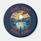 Hong Kong China Retro Noodlijdende Cirkel Magneet (Voorkant)