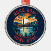 Hong Kong China Retro Noodlijdende Cirkel Metalen Ornament (Voorkant)