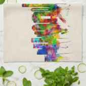 Hong Kong China Skyline Theedoek (Gevouwen)