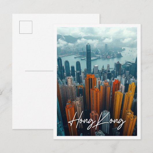 Hong Kong China Skyline Top Uitzicht Briefkaart (Voorkant / Achterkant)