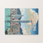 Hong Kong China Travel Art Vintage Legpuzzel (Horizontaal)