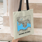 Hong Kong City Map Tote Bag