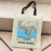 Hong Kong City Map Tote Bag