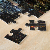 Hong Kong City Skyline Lights bij nacht Legpuzzel (Zijkant)