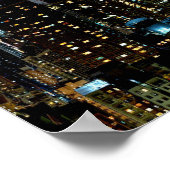 Hong Kong City Skyline Lights bij nacht Poster (Hoek)