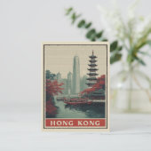  Hong Kong City Skyline Temple Travel Briefkaart (Staand voorkant)