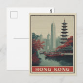  Hong Kong City Skyline Temple Travel Briefkaart (Voorkant / Achterkant)