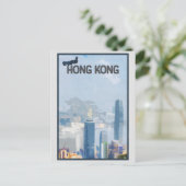  Hong Kong City Skyline Travel Briefkaart (Staand voorkant)